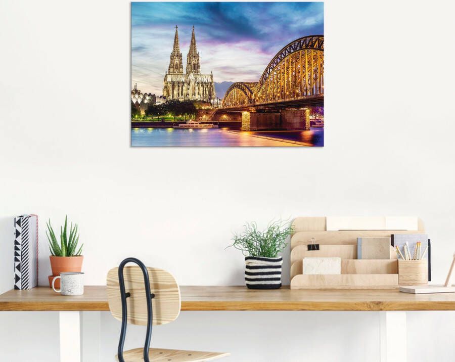 Artland Artprint Domkerk en brug in Keulen als artprint op linnen poster in verschillende formaten maten