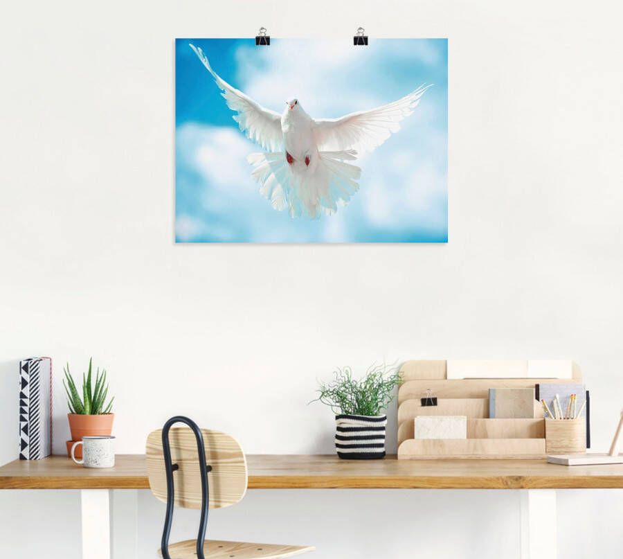 Artland Artprint Duif met gespreide vleugels als artprint van aluminium artprint voor buiten artprint op linnen poster in verschillende maten. maten