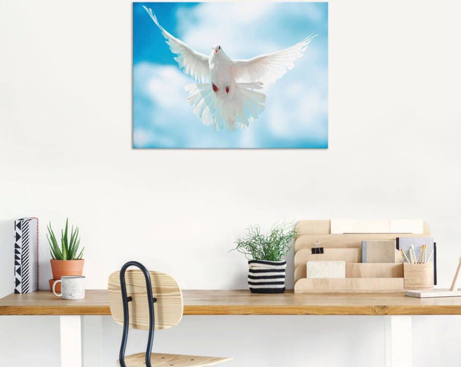 Artland Artprint Duif met gespreide vleugels als artprint van aluminium artprint voor buiten artprint op linnen poster in verschillende maten. maten