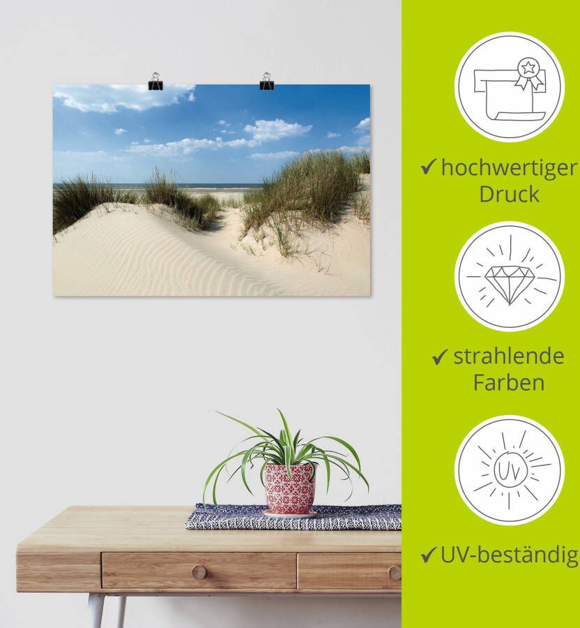 Artland Artprint Duin met uitzicht op zee als artprint van aluminium artprint voor buiten artprint op linnen poster in verschillende maten. maten