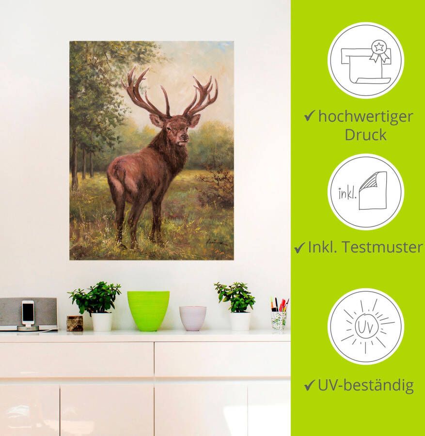 Artland Artprint Edelhert als artprint op linnen poster muursticker in verschillende maten