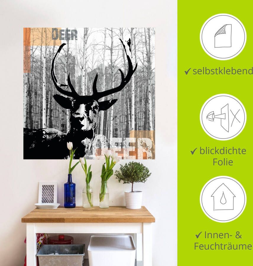 Artland Artprint Edelhert collage als artprint op linnen poster muursticker in verschillende maten