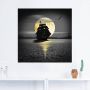 Artland Artprint Een boot met zwarte zeilen als artprint op linnen poster muursticker in verschillende maten - Thumbnail 3