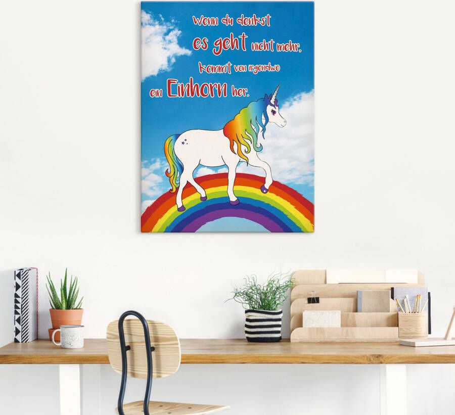 Artland Artprint Eenhoorn met regenboog als poster in verschillende formaten maten