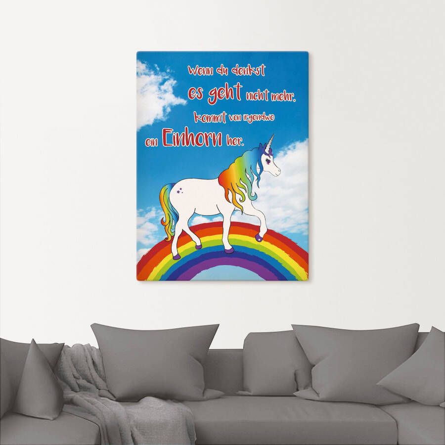 Artland Artprint Eenhoorn met regenboog als poster in verschillende formaten maten