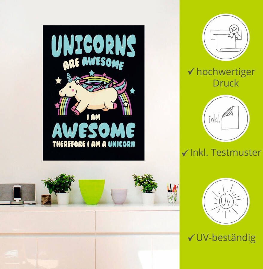 Artland Artprint Eenhoorn quote als poster muursticker in verschillende maten