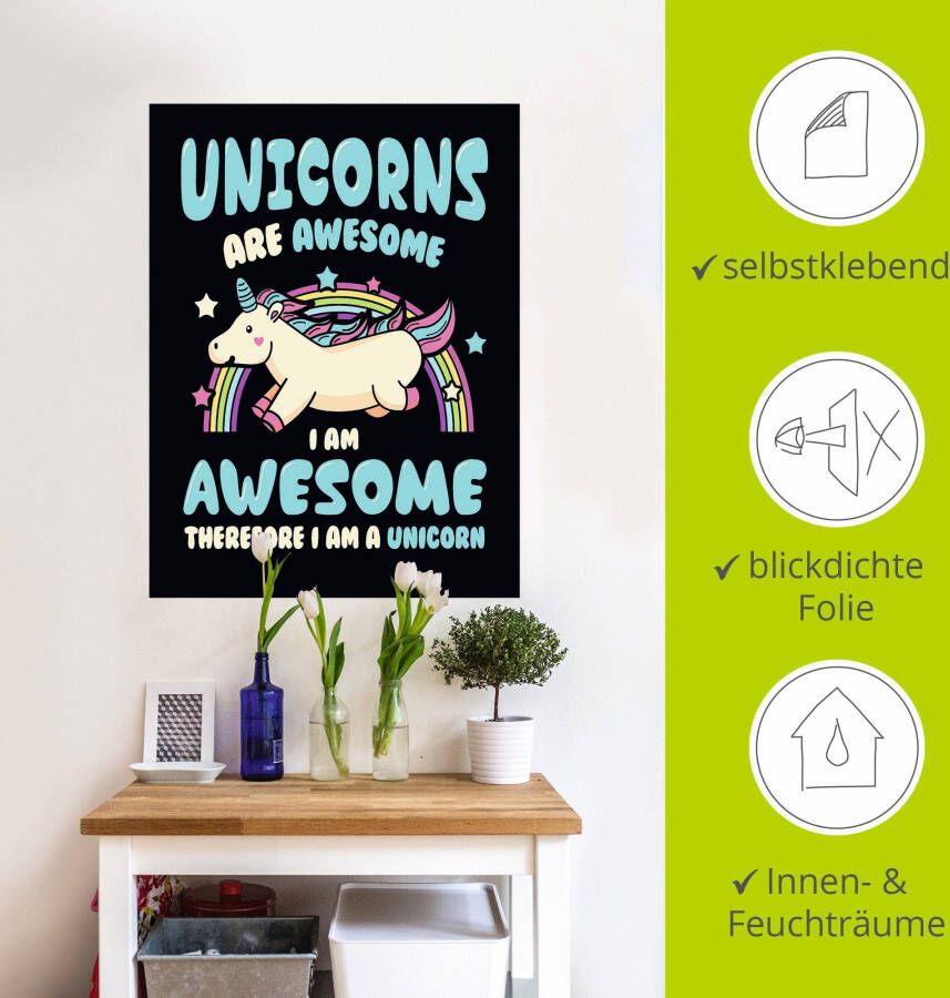 Artland Artprint Eenhoorn quote als poster muursticker in verschillende maten