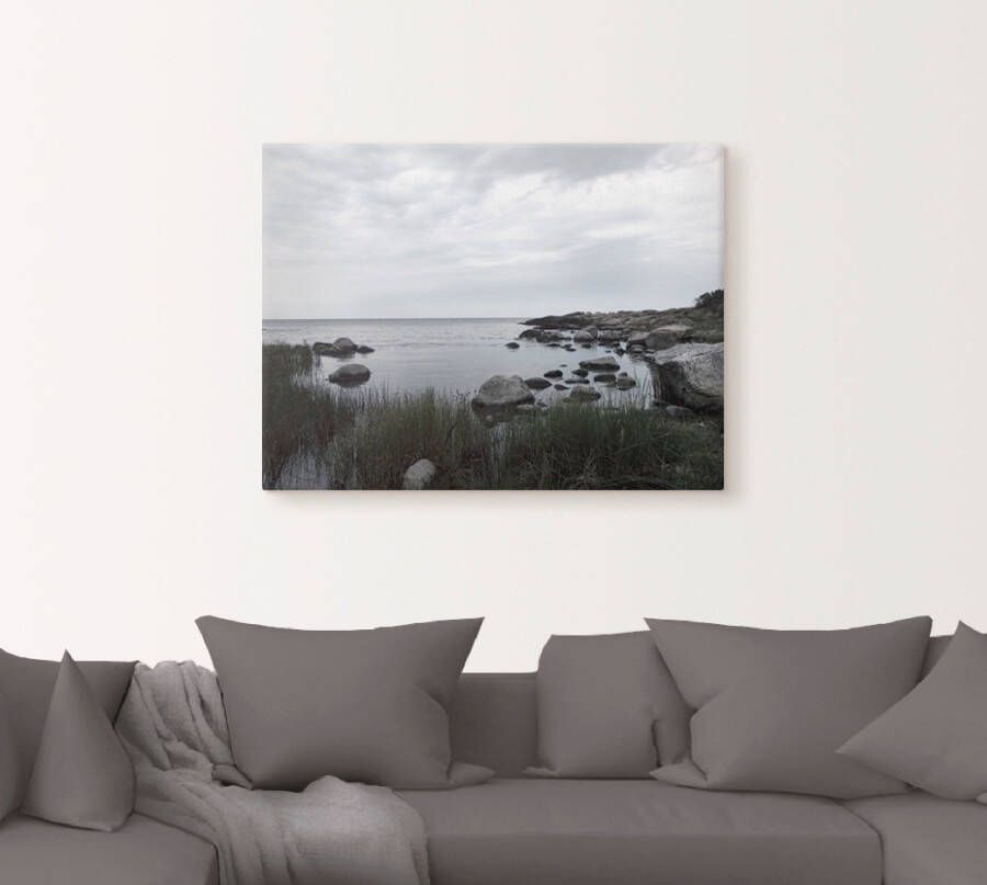 Artland Artprint Eenzame baai aan de zee als artprint op linnen muursticker in verschillende maten