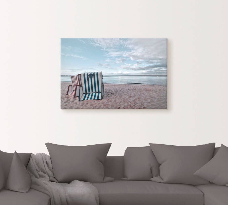 Artland Artprint Eenzame strandstoelen aan het Ostseestrand als artprint op linnen poster in verschillende formaten maten - Foto 2