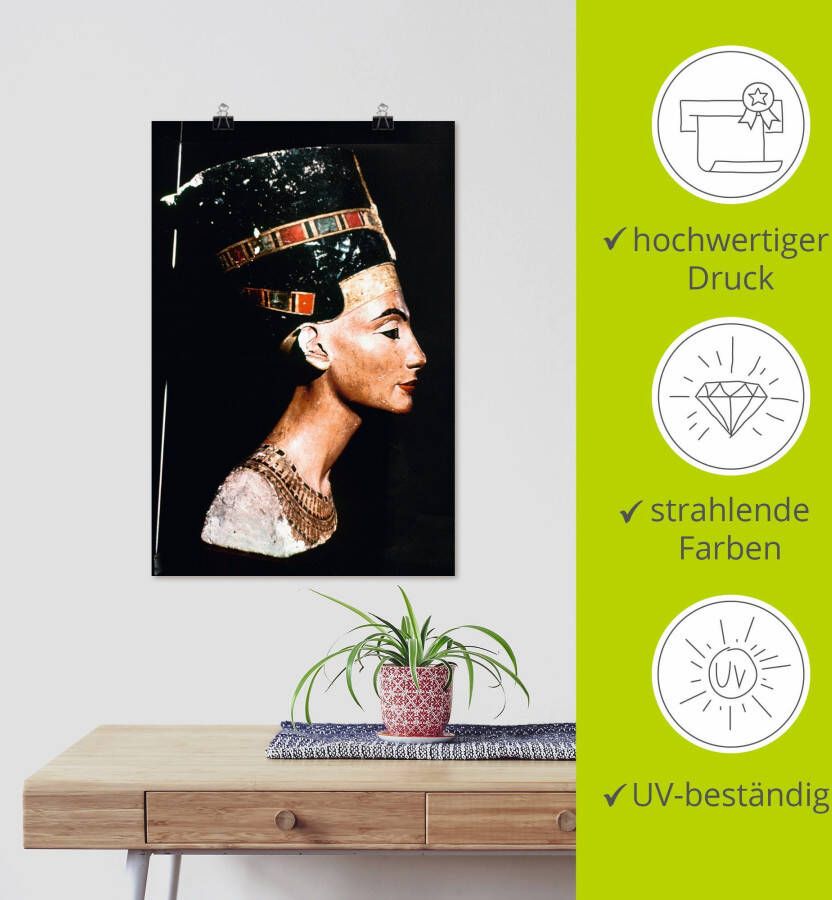 Artland Artprint Egyptische koningin Nofretete als artprint van aluminium artprint voor buiten artprint op linnen poster in verschillende maten. maten