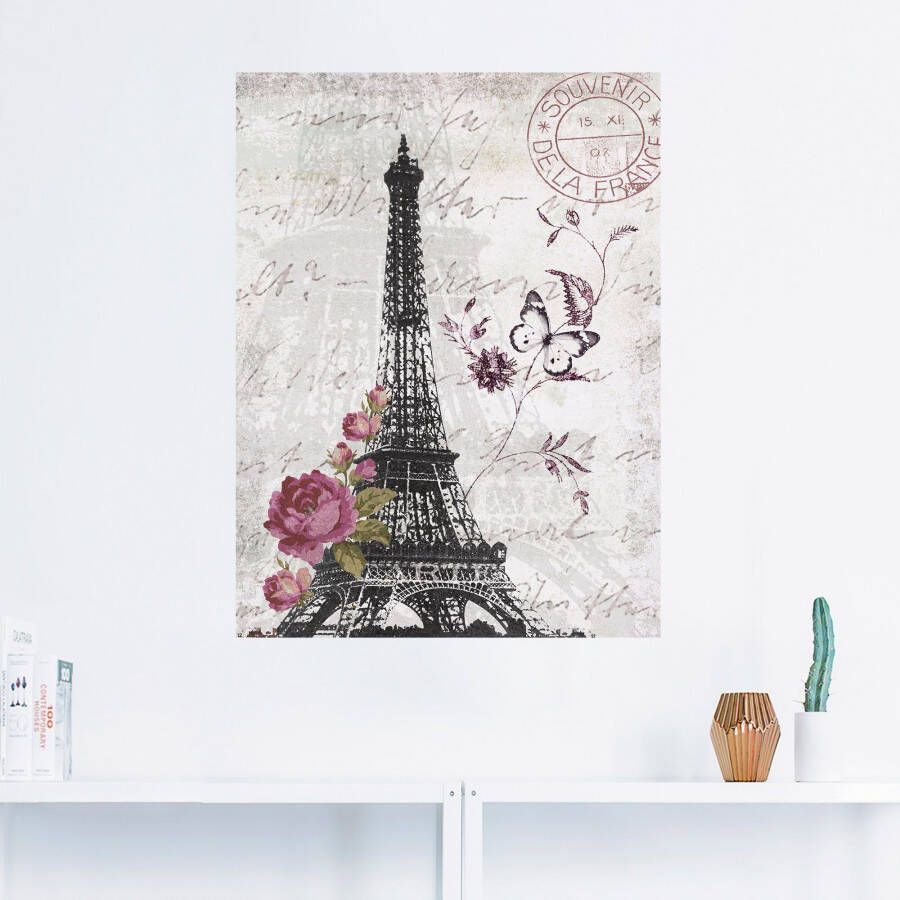 Artland Artprint Eiffeltoren grafiek als artprint van aluminium artprint voor buiten artprint op linnen poster muursticker