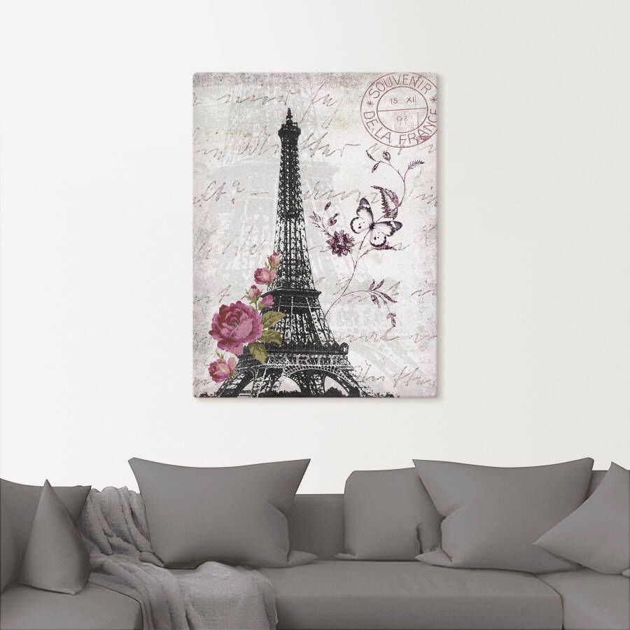 Artland Artprint Eiffeltoren grafiek als artprint van aluminium artprint voor buiten artprint op linnen poster muursticker