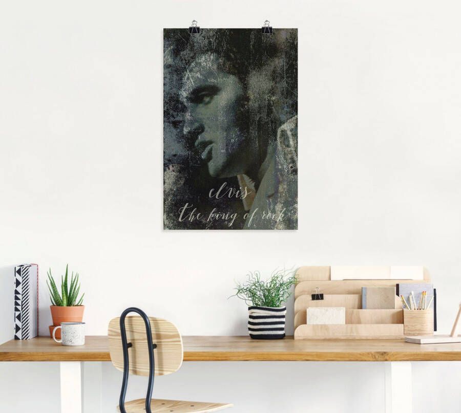 Artland Artprint Elvis the King als artprint van aluminium artprint voor buiten artprint op linnen poster muursticker