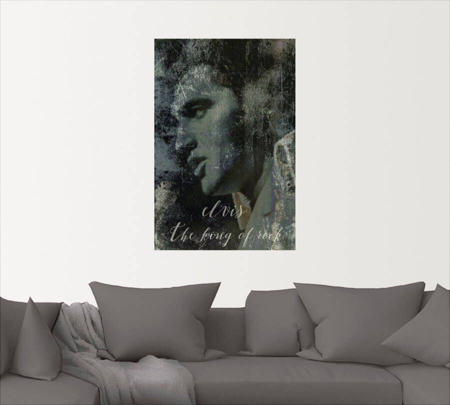 Artland Artprint Elvis the King als artprint van aluminium artprint voor buiten artprint op linnen poster muursticker