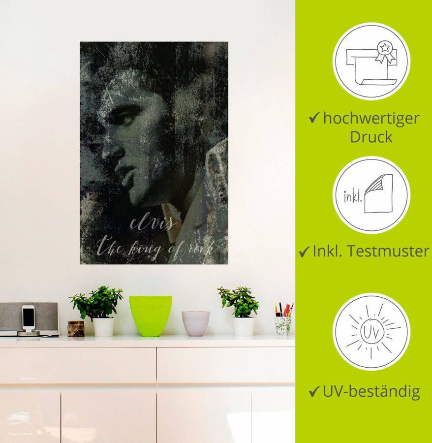 Artland Artprint Elvis the King als artprint van aluminium artprint voor buiten artprint op linnen poster muursticker