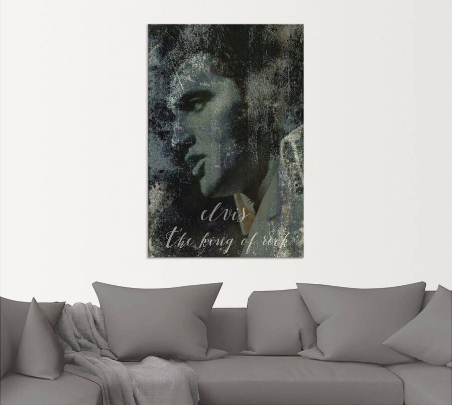 Artland Artprint Elvis the King als artprint van aluminium artprint voor buiten artprint op linnen poster muursticker