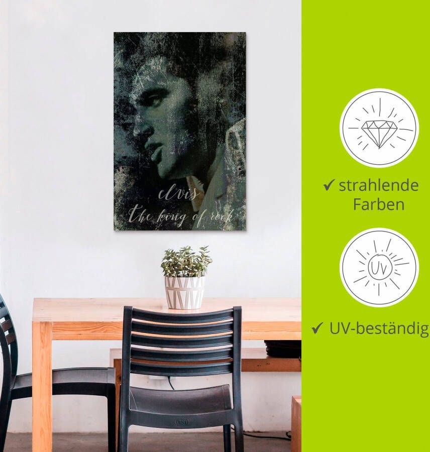 Artland Artprint Elvis the King als artprint van aluminium artprint voor buiten artprint op linnen poster muursticker