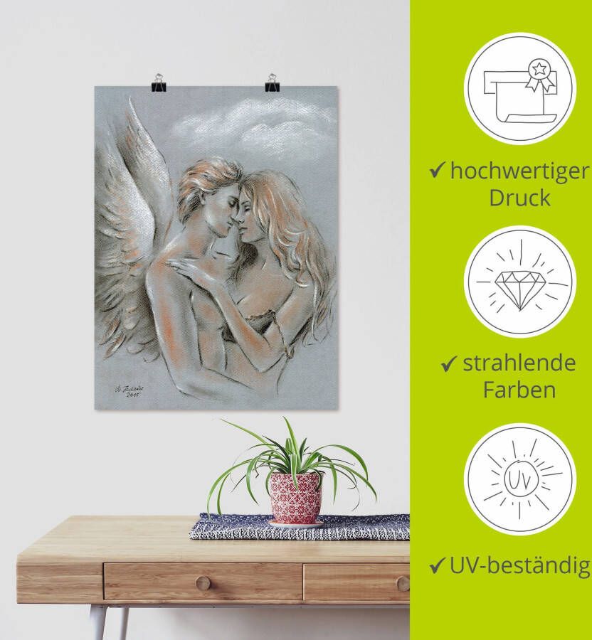 Artland Artprint Engel op aarde als artprint op linnen poster in verschillende formaten maten