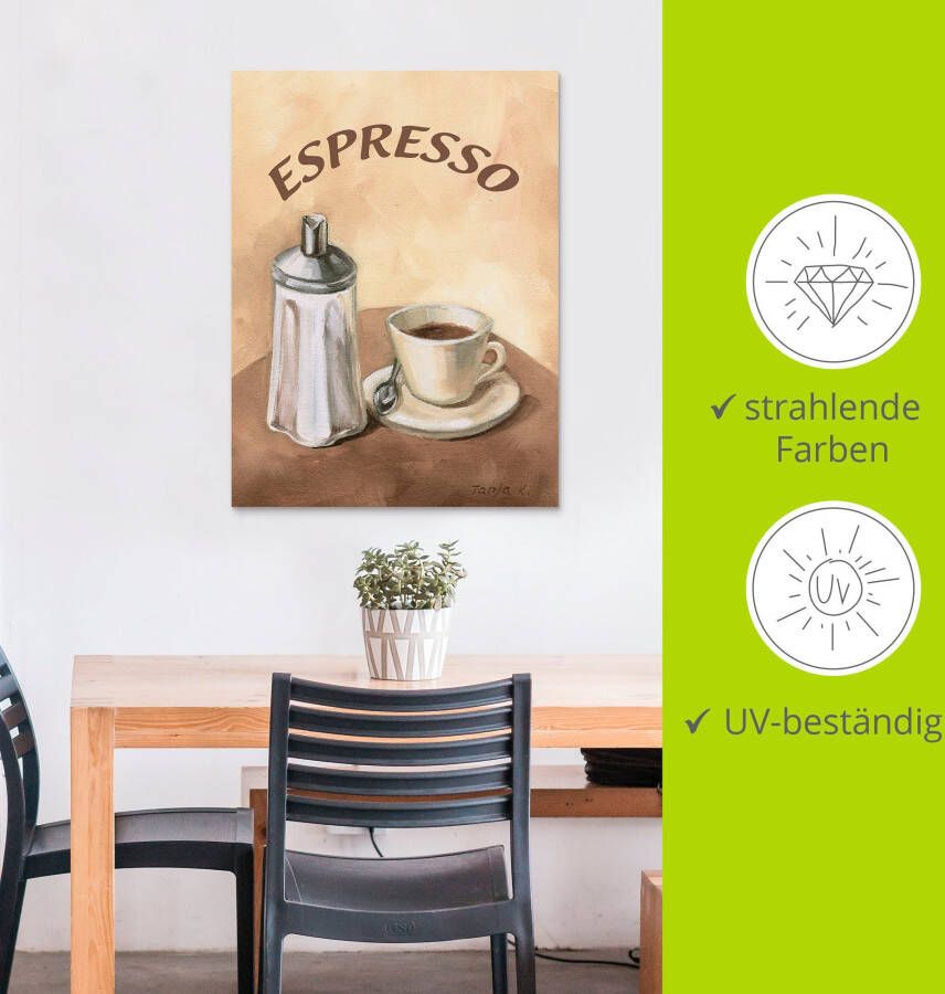 Artland Artprint Espresso II als artprint van aluminium artprint voor buiten artprint op linnen in verschillende maten