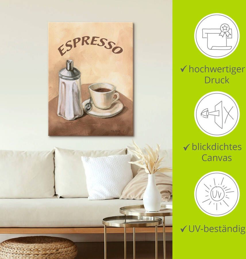 Artland Artprint Espresso II als artprint van aluminium artprint voor buiten artprint op linnen in verschillende maten