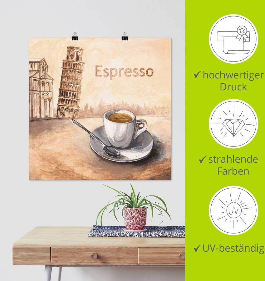 Artland Artprint Espresso in Pisa als artprint op linnen poster in verschillende formaten maten