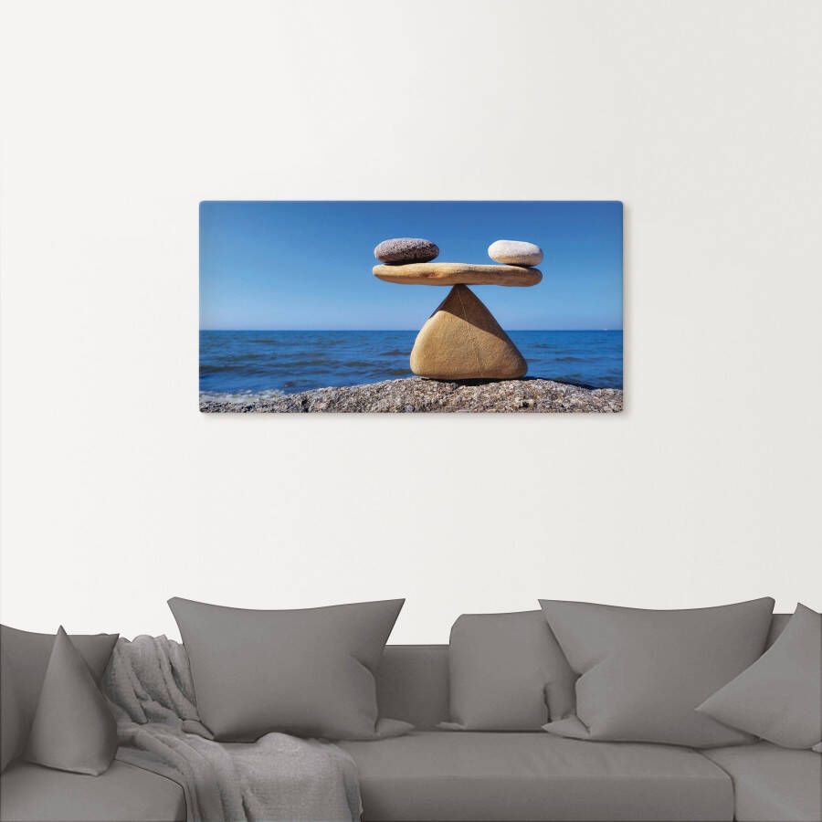 Artland Artprint Evenwicht stenen zee als artprint van aluminium artprint voor buiten artprint op linnen poster muursticker