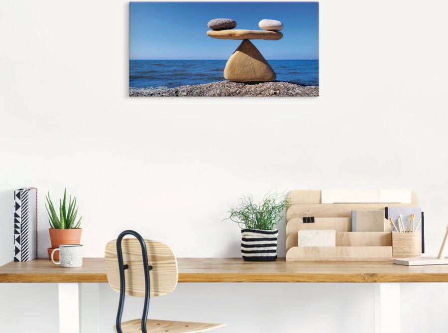 Artland Artprint Evenwicht stenen zee als artprint van aluminium artprint voor buiten artprint op linnen poster muursticker