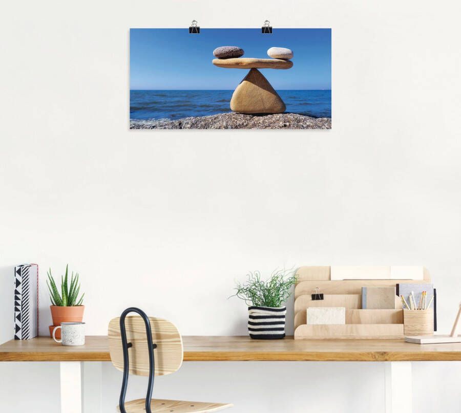 Artland Artprint Evenwicht stenen zee als artprint van aluminium artprint voor buiten artprint op linnen poster muursticker