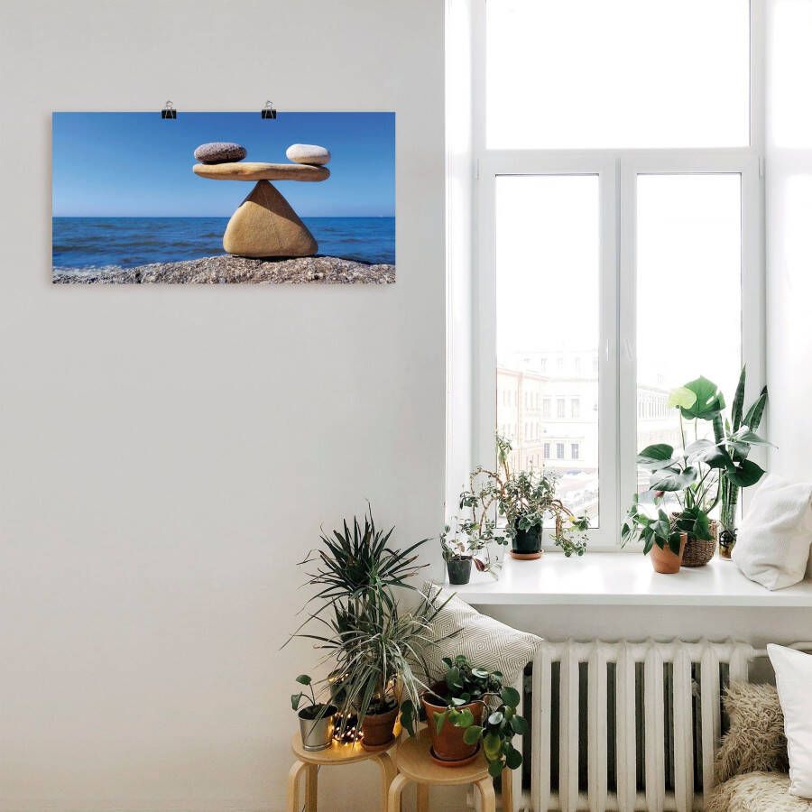 Artland Artprint Evenwicht stenen zee als artprint van aluminium artprint voor buiten artprint op linnen poster muursticker