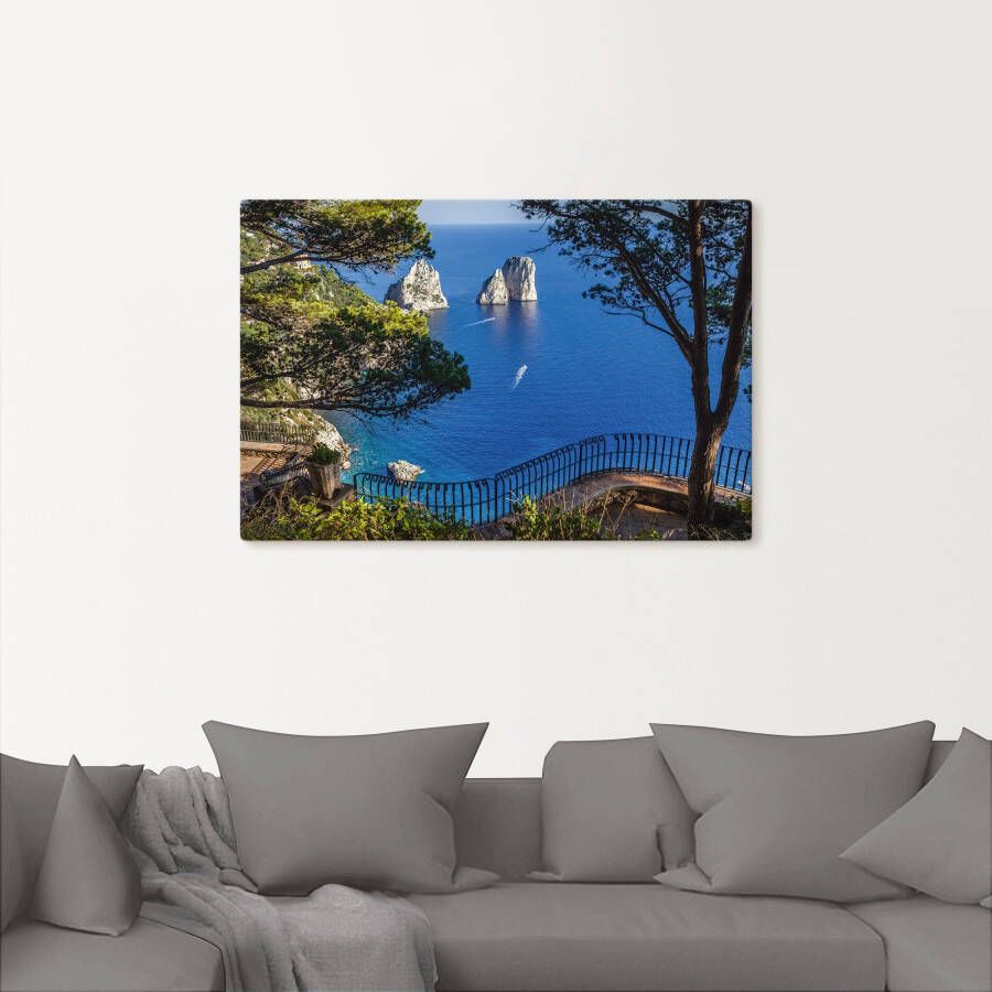 Artland Artprint Faraglione-rots op capri Italië als artprint van aluminium artprint voor buiten artprint op linnen poster muursticker