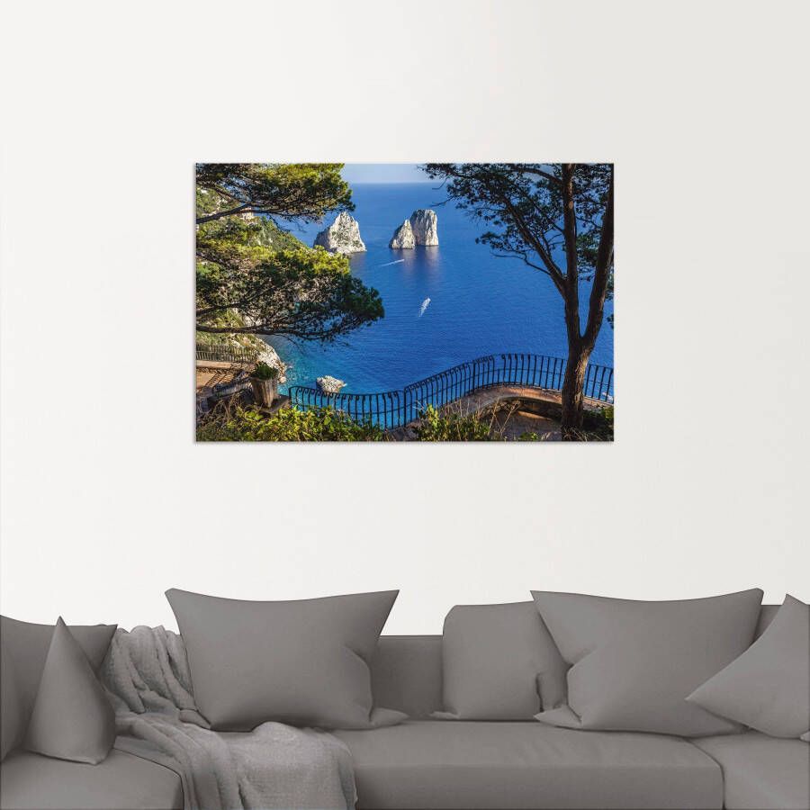 Artland Artprint Faraglione-rots op capri Italië als artprint van aluminium artprint voor buiten artprint op linnen poster muursticker