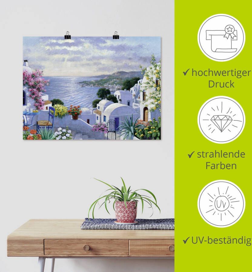 Artland Artprint Fonkelend Griekenland als artprint op linnen poster muursticker in verschillende maten