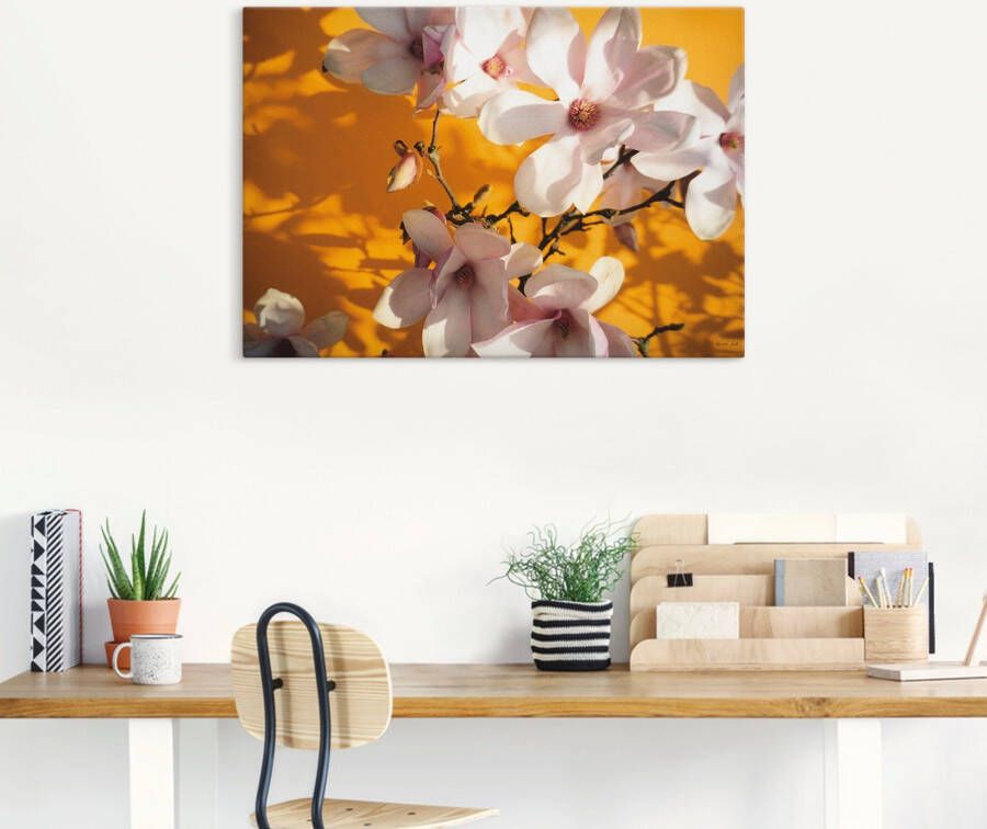 Artland Artprint Fotocollage magnolia als artprint op linnen poster in verschillende formaten maten