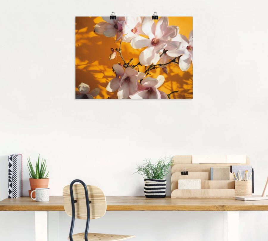 Artland Artprint Fotocollage magnolia als artprint op linnen poster in verschillende formaten maten