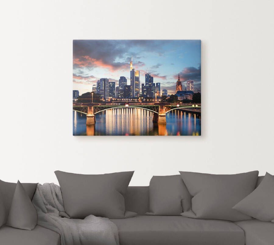 Artland Artprint Frankfurt am Main Skyline II als artprint van aluminium artprint voor buiten artprint op linnen poster in verschillende maten. maten