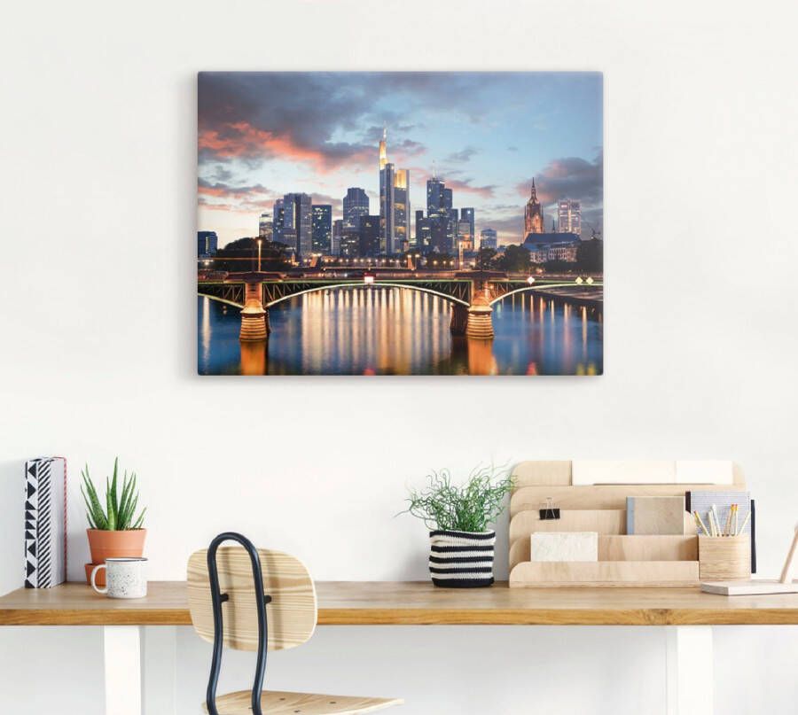 Artland Artprint Frankfurt am Main Skyline II als artprint van aluminium artprint voor buiten artprint op linnen poster in verschillende maten. maten