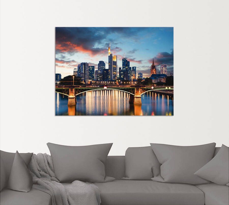 Artland Artprint Frankfurt am Main Skyline II als artprint van aluminium artprint voor buiten artprint op linnen poster in verschillende maten. maten