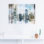 Artland Artprint op linnen Frankfurt skyline abstracte collage - Thumbnail 3