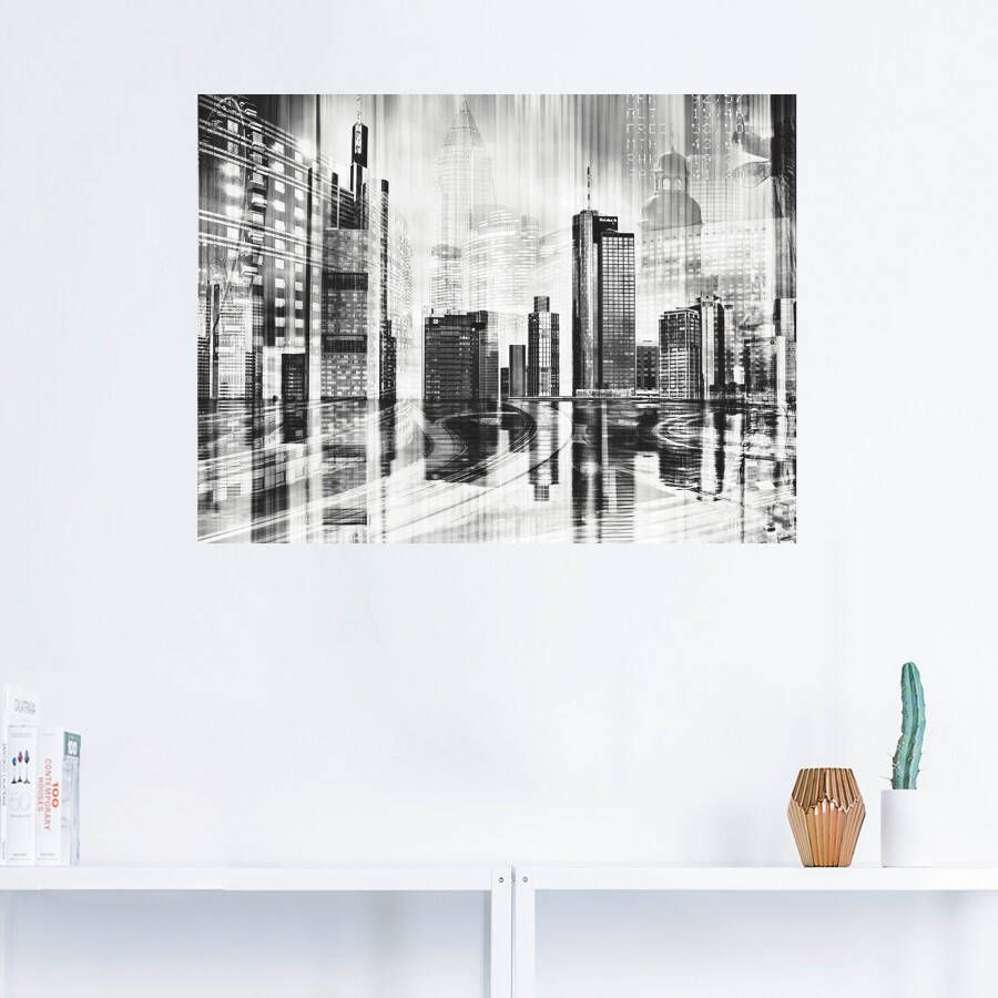 Artland Artprint Frankfurt skyline collage 01 als artprint op linnen muursticker in verschillende maten