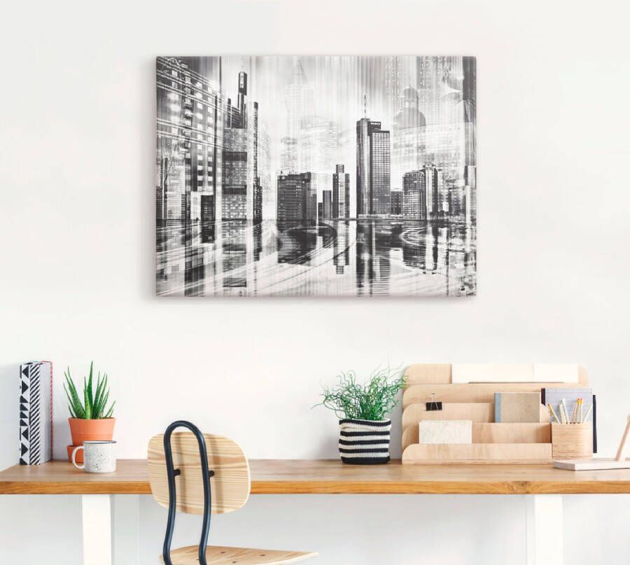 Artland Artprint Frankfurt skyline collage 01 als artprint op linnen muursticker in verschillende maten