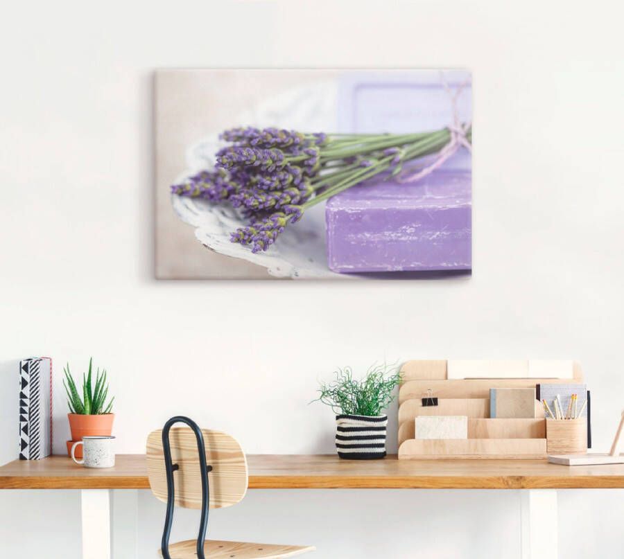 Artland Artprint Frans stilleven met lavendel als artprint van aluminium artprint voor buiten artprint op linnen poster in verschillende maten. maten