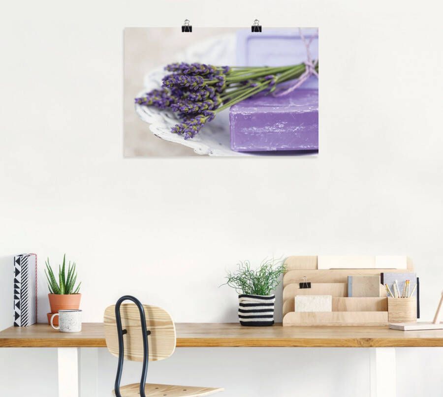 Artland Artprint Frans stilleven met lavendel als artprint van aluminium artprint voor buiten artprint op linnen poster in verschillende maten. maten