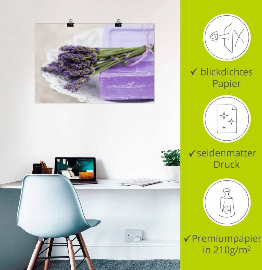 Artland Artprint Frans stilleven met lavendel als artprint van aluminium artprint voor buiten artprint op linnen poster in verschillende maten. maten