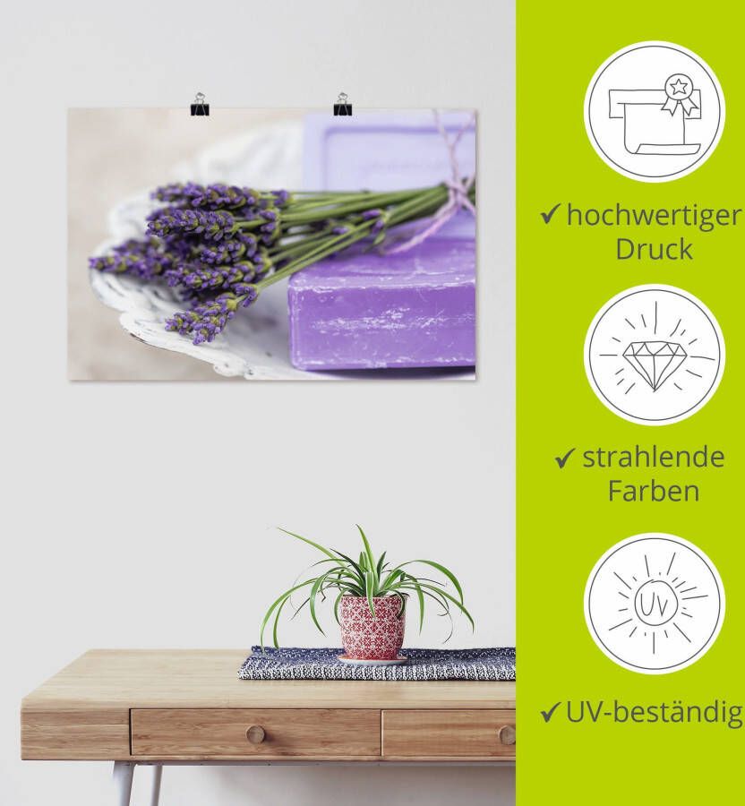 Artland Artprint Frans stilleven met lavendel als artprint van aluminium artprint voor buiten artprint op linnen poster in verschillende maten. maten