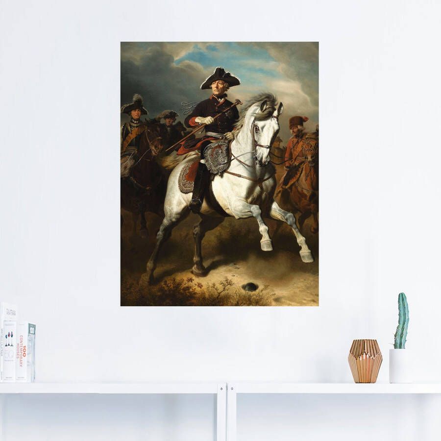 Artland Artprint Frederik De grote te paard. 1861 als artprint op linnen poster muursticker in verschillende maten