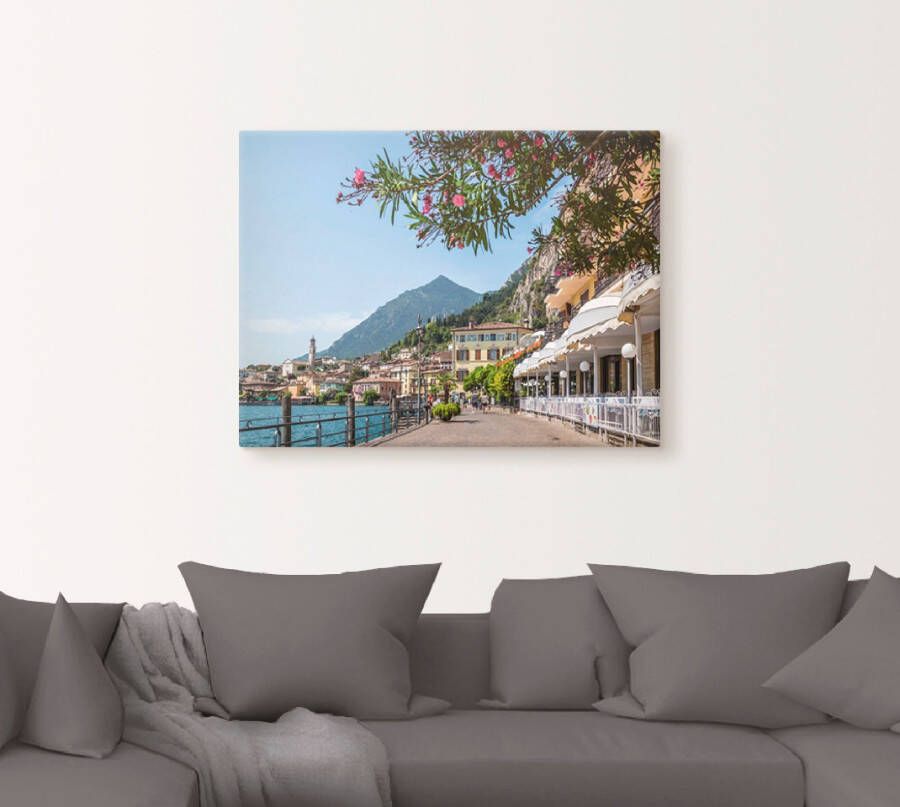 Artland Artprint Gardameer Limone sul Garda I als artprint op linnen poster in verschillende formaten maten