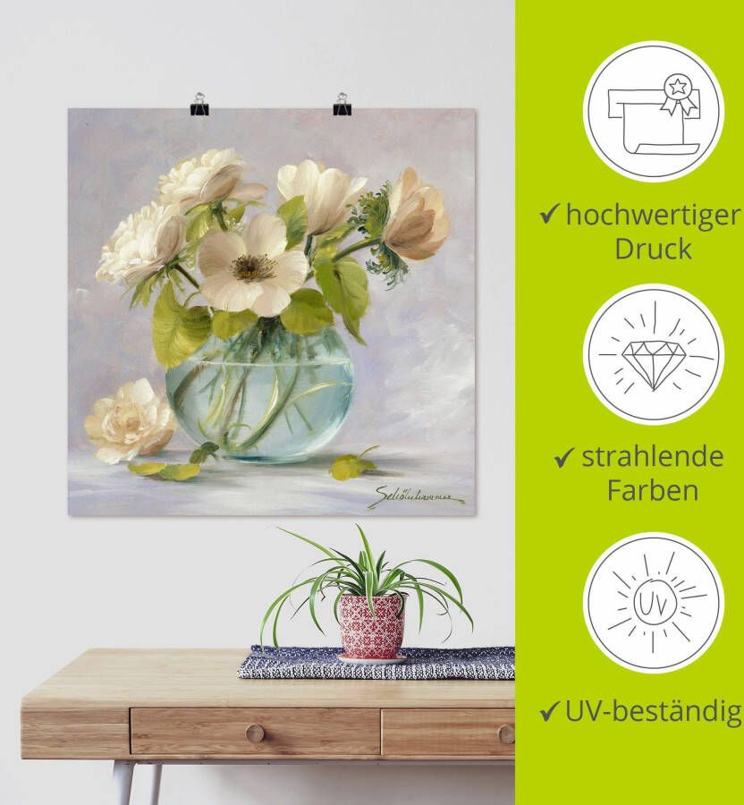 Artland Artprint Gele anemonen als artprint op linnen poster in verschillende formaten maten