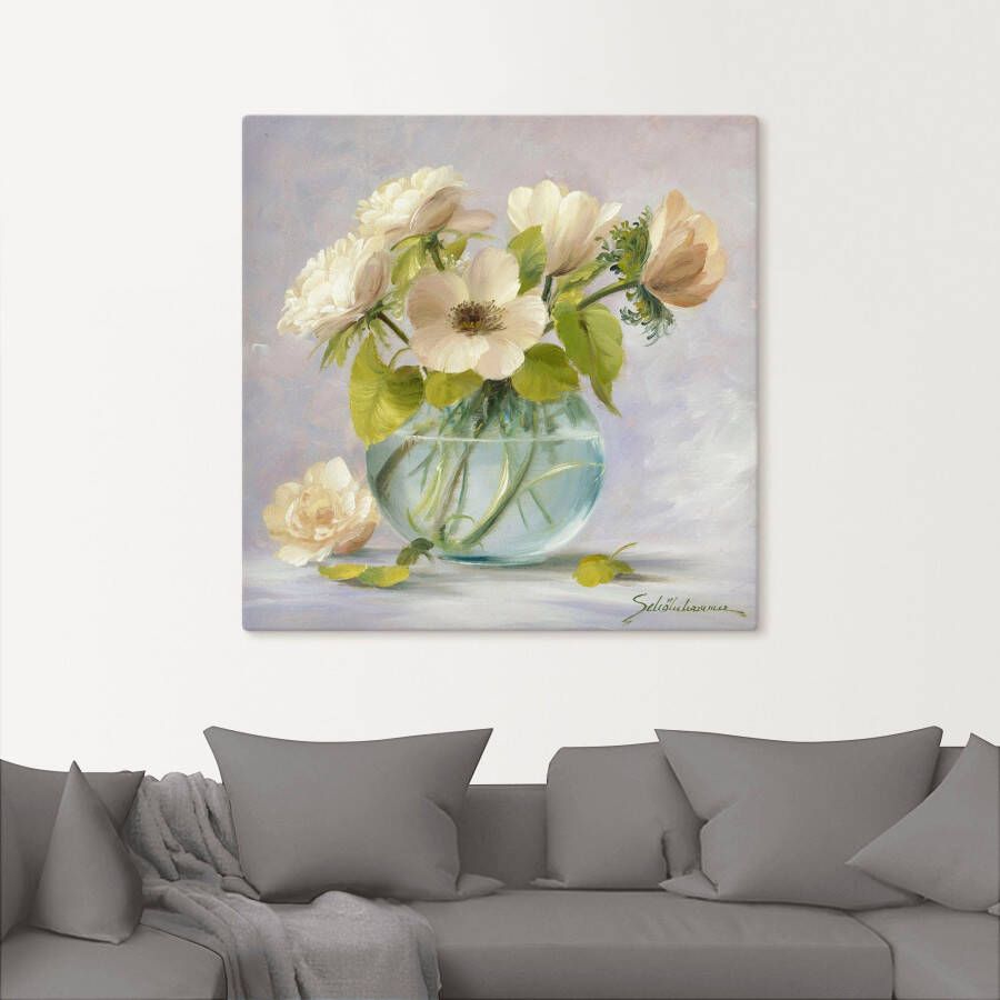 Artland Artprint Gele anemonen als artprint op linnen poster in verschillende formaten maten