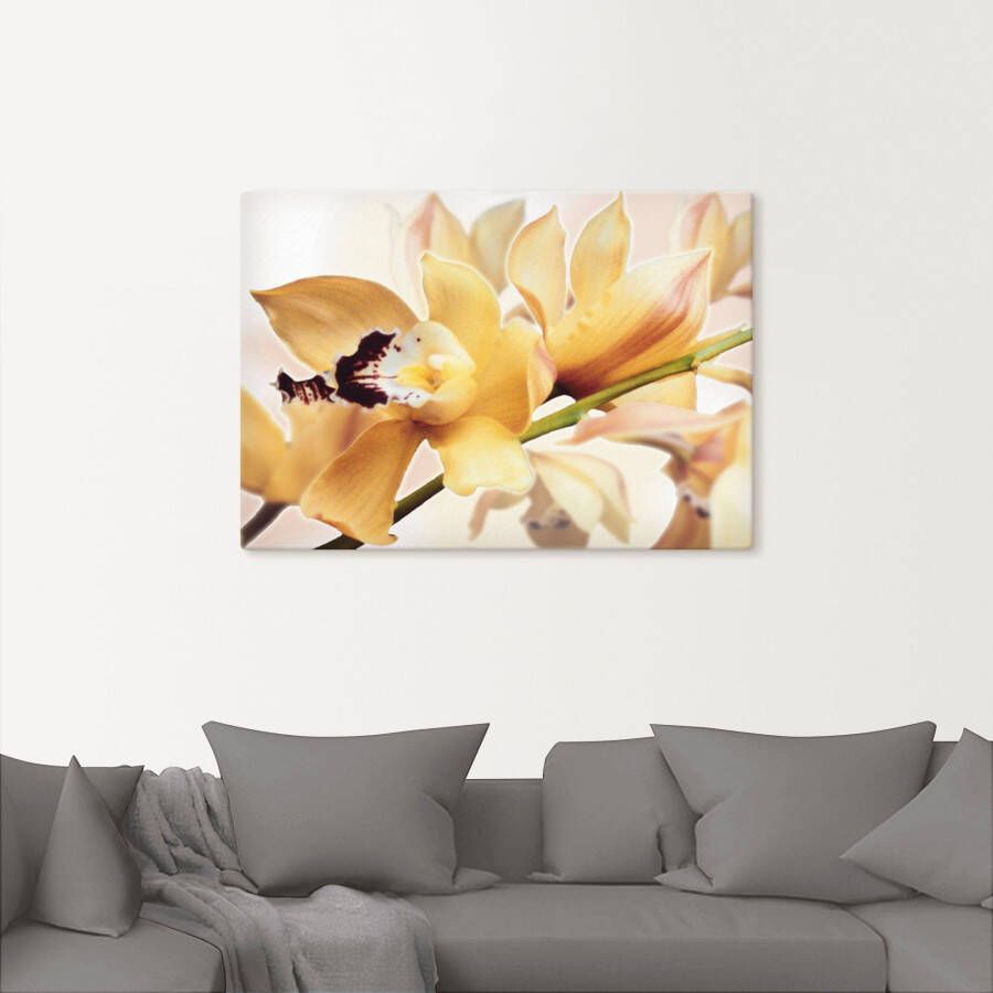 Artland Artprint Gele orchidee als artprint van aluminium artprint voor buiten artprint op linnen poster in verschillende maten. maten