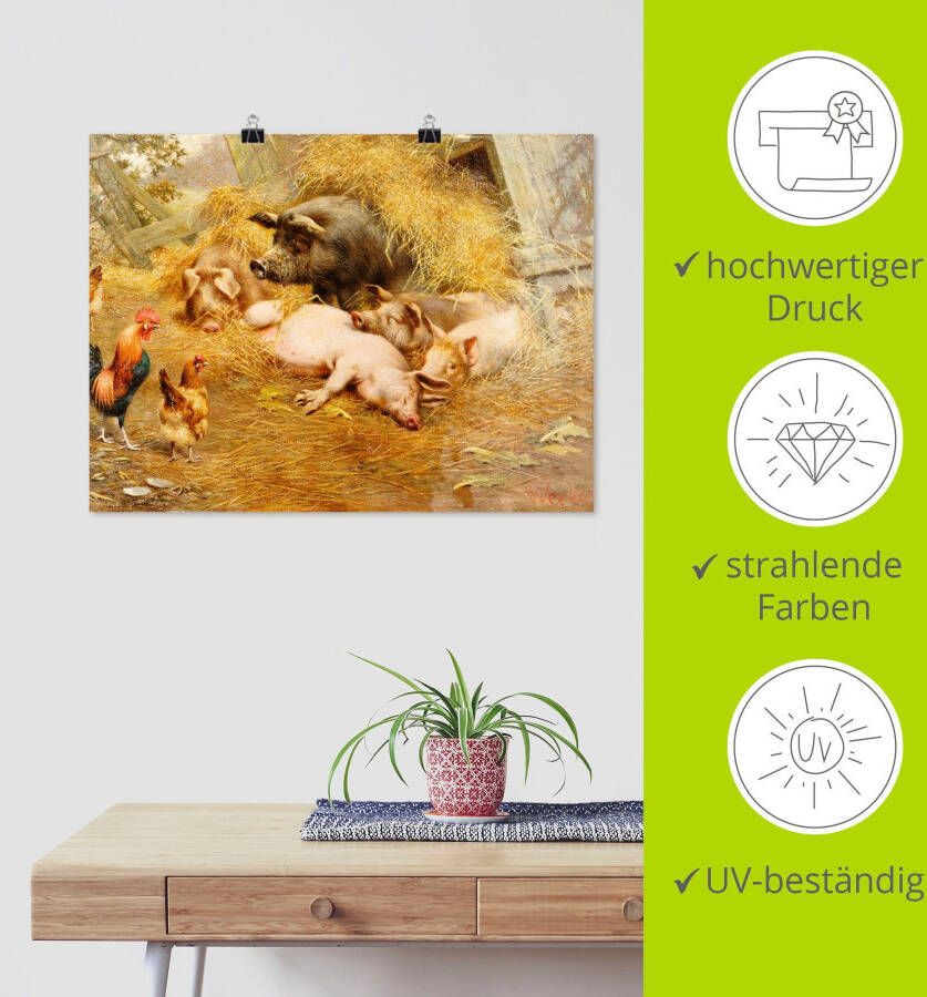 Artland Artprint Gelukkige dieren. als artprint op linnen poster in verschillende formaten maten